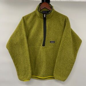 PATAGONIA SYNCHILLA Half-Zip Fleece Pullove sweater Size Small Olive Green